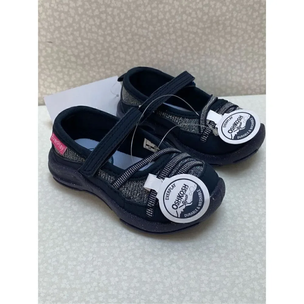 OSHKOSH B’GOSH Girl’s 4T Fawn Ever Play Mary Jane Navy Shoes